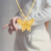New Chinese Style Palace Style Filigree Butterfly Women's Necklace Ancient Style Alluvial Gold